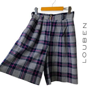 Louben  Vintage High Waisted Checker Plaid Shorts